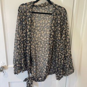 Pilcro Floral Sheer Kimono